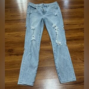American Eagle Outfitters Light Blue Distressed Skinny Jeans